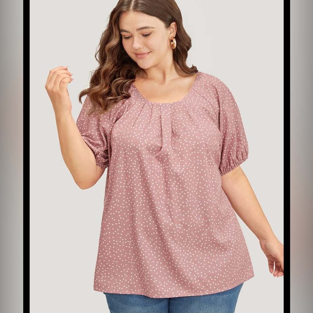 Like New *BloomChic* Rose pink polka dot print blouse - Size 18-20